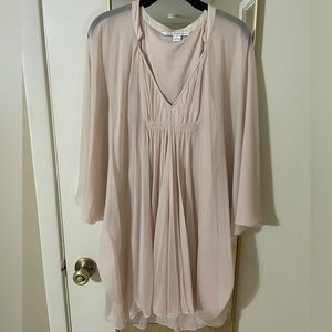 DVF Fluerette Silk Chiffon Dress, Soft Blush Color - no flaws